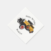 クラシック黄色の車1931 スタンダードカクテルナプキン (角)