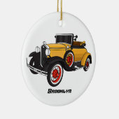 クラシック黄色の車1931 セラミックオーナメント (右)