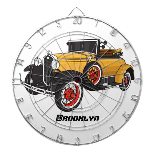 クラシック黄色の車1931 ダーツボード (正面)
