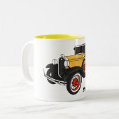 クラシック黄色の車1931 ツートーンマグカップ (正面左)
