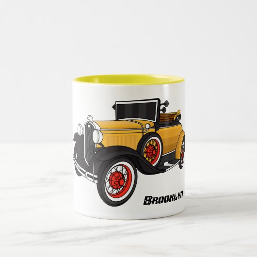 クラシック黄色の車1931 ツートーンマグカップ (中央)