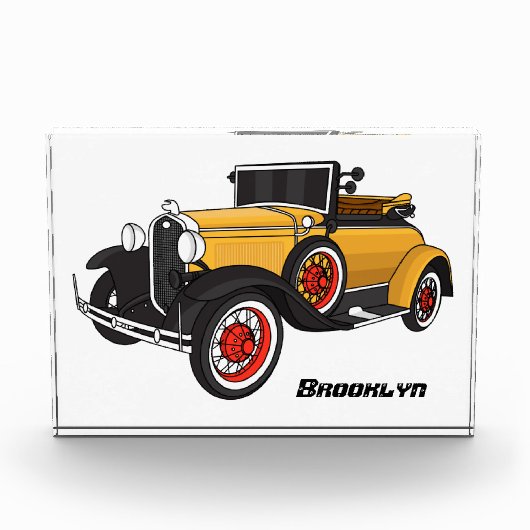 クラシック黄色の車1931 フォトブロック (正面)