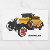 クラシック黄色の車1931 フードラベル (シングルラベル)