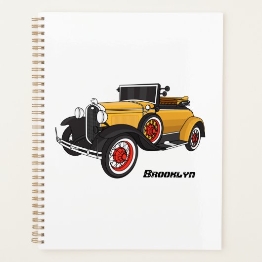 クラシック黄色の車1931 プランナー手帳 (正面)