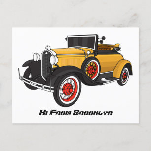 クラシック黄色の車1931 ポストカード
