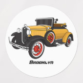 クラシック黄色の車1931 ラベル (デザイン2)