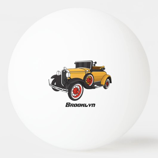 クラシック黄色の車1931 卓球ボール (正面)