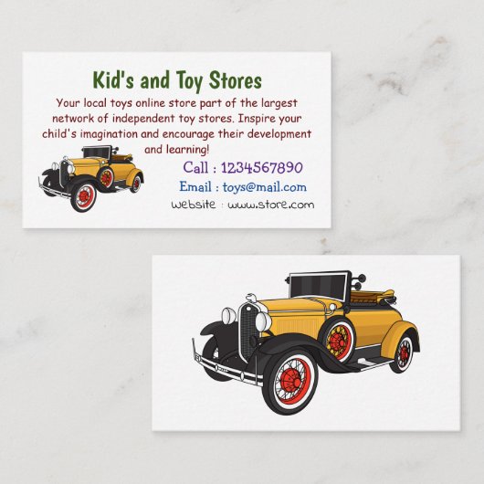 クラシック黄色の車1931 名刺 (正面/裏面)