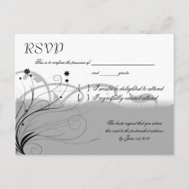 クラシック黒とグレーのRSVP インビテーションポストカード