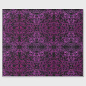 クラシック黒とピンクのフローラグラディエントエレガント ラッピングペーパー (フラット)