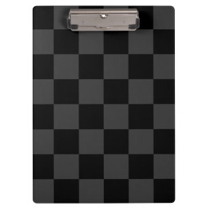 クラシック黒とモダンスモーキーの黒チェッカーボード クリップボード