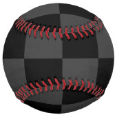 クラシック黒とモダンスモーキーの黒チェッカーボード ソフトボール (裏面)