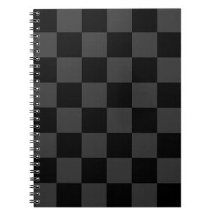 クラシック黒とモダンスモーキーの黒チェッカーボード ノートブック