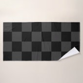 クラシック黒とモダンスモーキーの黒チェッカーボード バスタオル (バスタオル)