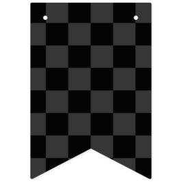 クラシック黒とモダンスモーキーの黒チェッカーボード バンティングフラッグ
