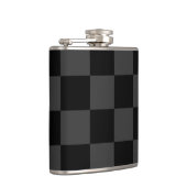 クラシック黒とモダンスモーキーの黒チェッカーボード フラスク (右)