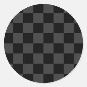 クラシック黒とモダンスモーキーの黒チェッカーボード ラウンドシール
