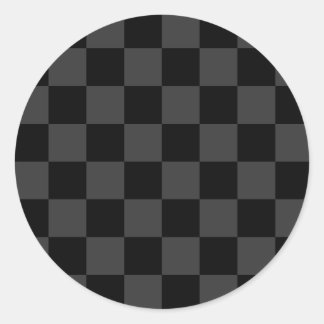 クラシック黒とモダンスモーキーの黒チェッカーボード ラウンドシール