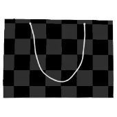 クラシック黒とモダンスモーキーの黒チェッカーボード ラージペーパーバッグ (裏面)