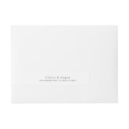 クラシック黒と白のモノグラム周回ラベル ラップアラウンド宛名ラベル