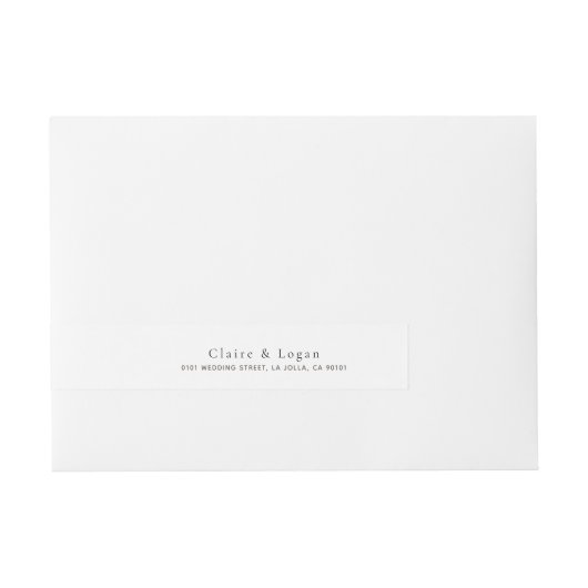 クラシック黒と白のモノグラム周回ラベル ラップアラウンド宛名ラベル (正面)