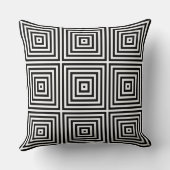 クラシック黒と白の入れ子のボックスパターン クッション (裏面)