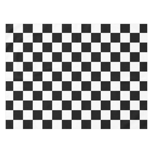 クラシック黒と白の市松模様に テーブルクロス (正面(横))