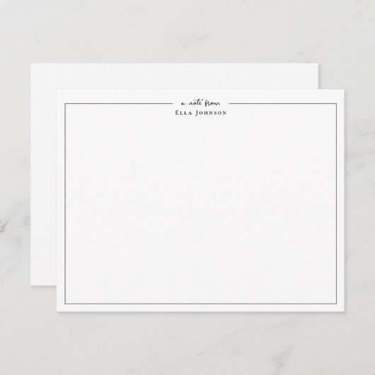 クラシック黒と白の注 サンキューカード (正面/裏面)