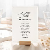 クラシック黒と白の結婚テーブル番号 招待状