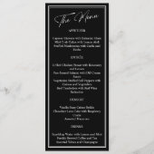 クラシック黒と白モダン結婚の メニュー (正面)