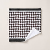 クラシック黒と白千鳥格子の バスタオルセット (ウォッシュタオル)