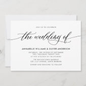 クラシック黒と白結婚の 招待状 (正面)