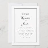 クラシック黒と白縁どのエレガントウェディング 招待状 (正面)