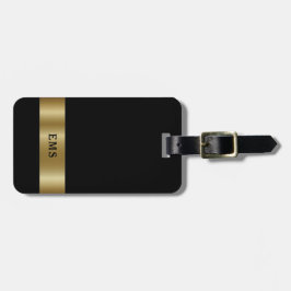 クラシック黒と金ゴールドの荷札 ラゲッジタグ