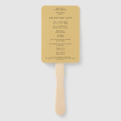 クラシック黒と金ゴールドスクリプトの結婚式 プログラム ハンドファン (裏面)