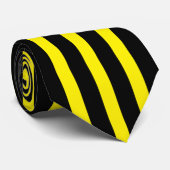 クラシック黒と黄色のネックストライプのタイ ネクタイ (ロール)
