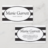 クラシック黒のストライプ 名刺 (正面/裏面)