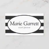 クラシック黒のストライプ 名刺 (正面)