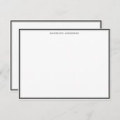 クラシック黒の太い名と薄い名縁ど前 ノートカード (正面/裏面)