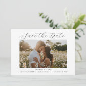 クラシック黒エレガントと白の日付を保存 招待状 (スタンド正面)