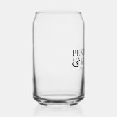 クラシック黒エレガントシンプルのカスタム結婚式名 ガラス缶 (右)