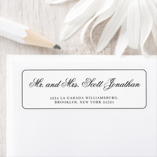 クラシック黒エレガント書シンプル ラベル (インサイチュ)