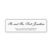 クラシック黒エレガント書シンプル ラベル (正面)