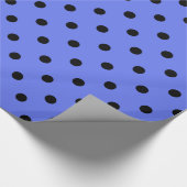 クラシック黒カッコいい紫ブルー水玉模様 ラッピングペーパー (角)