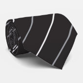 クラシック黒グレー白ストライプ ネクタイ (ロール)