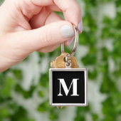 クラシック黒セリフモノグラムの キーホルダー (手)