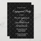 クラシック黒パターン招待状 招待状 (正面/裏面)