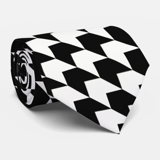 クラシック黒パタ千鳥格子のーン ネクタイ (ロール)