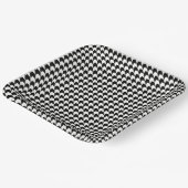 クラシック黒パタ千鳥格子のーン ペーパープレート (傾斜あり)