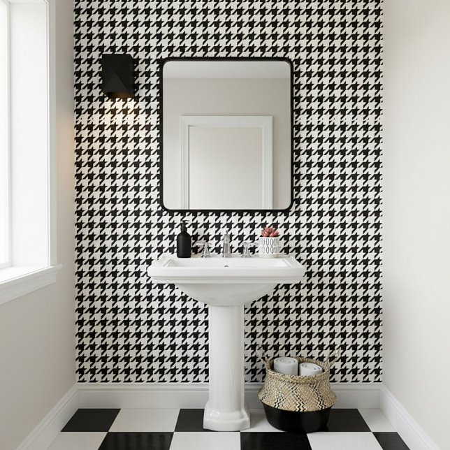 クラシック黒パタ千鳥格子のーン 壁紙 (クリエイターアップロード済み)